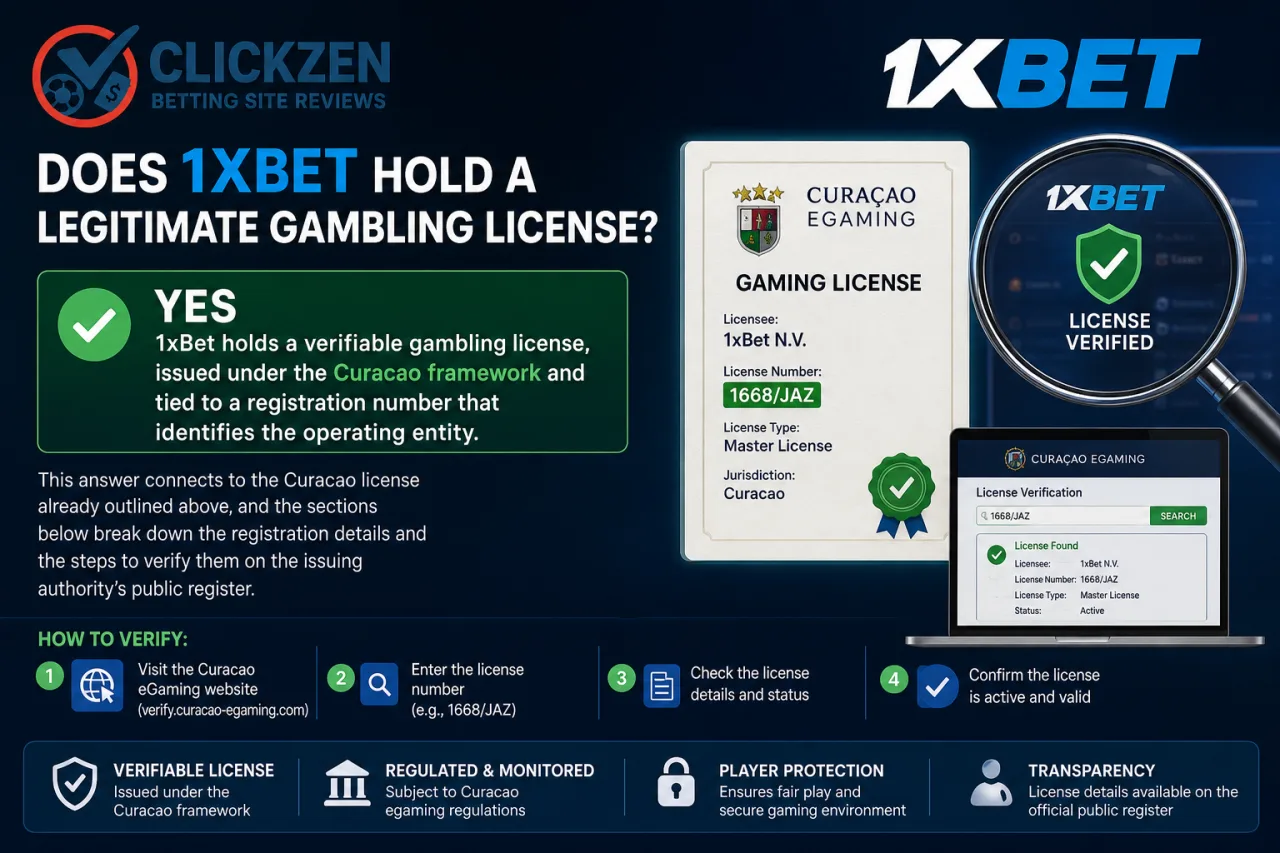 Does 1xBet hold a legitimate gambling license