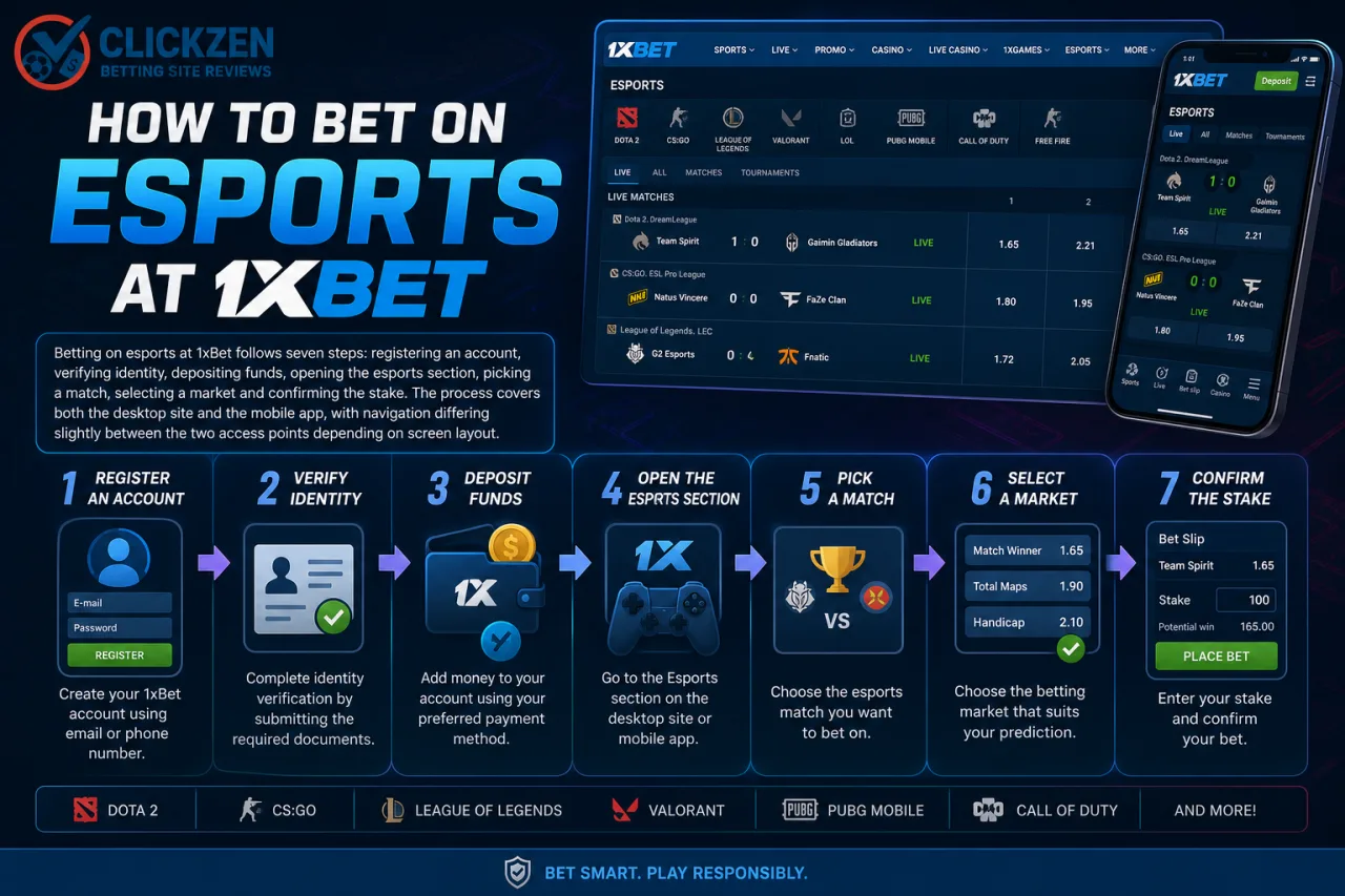 How to bet on esports at 1xBet