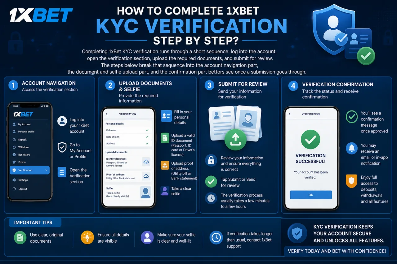 How to complete 1xBet KYC verification step by step