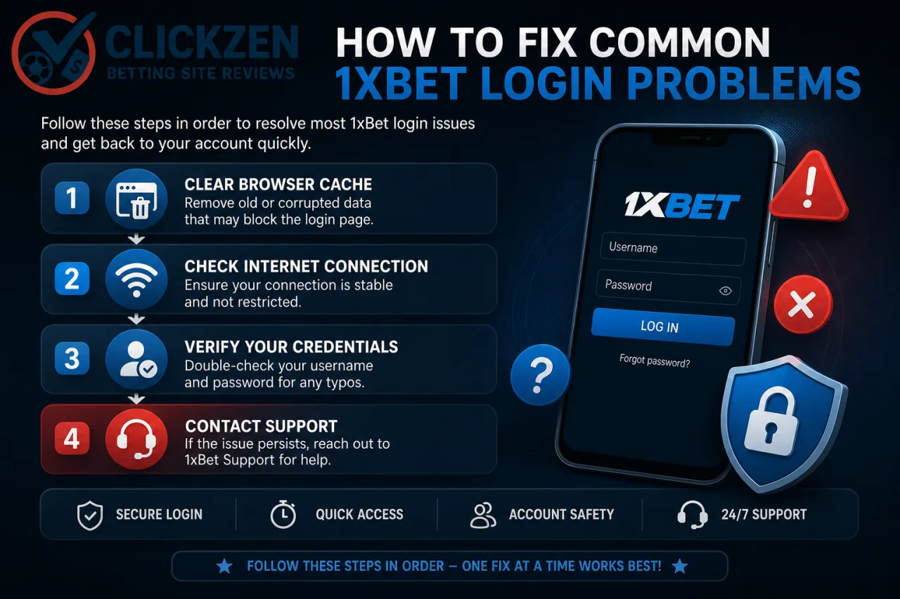 How to fix common 1xBet login problems
