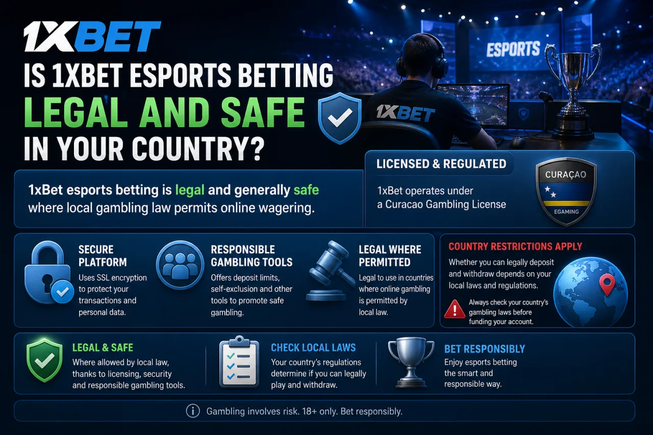 Is 1xBet esports betting legal and safe in your country