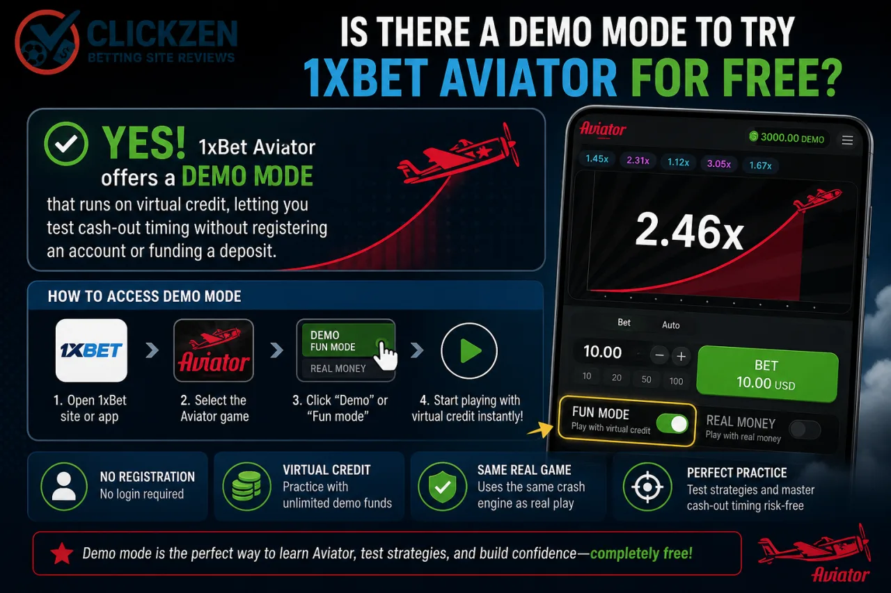 Is there a demo mode to try 1xBet Aviator for free