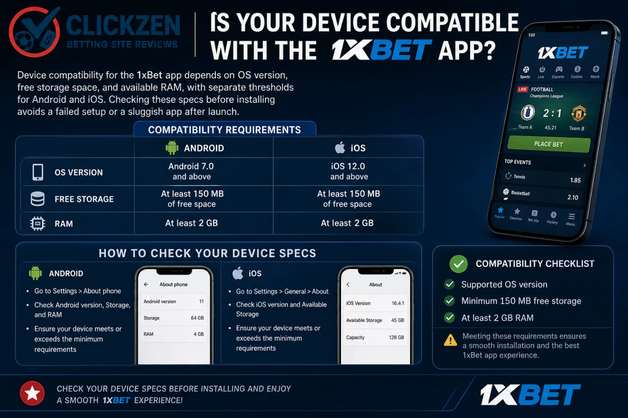 Is your device compatible with the 1xBet app