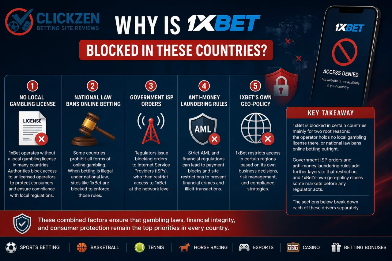 Why is 1xBet blocked in these countries